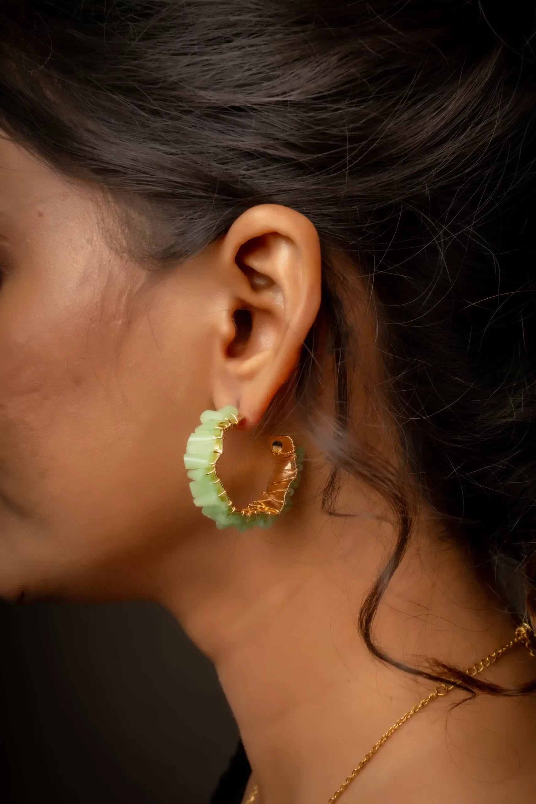 Half-Hoop Tropical crystal earrings