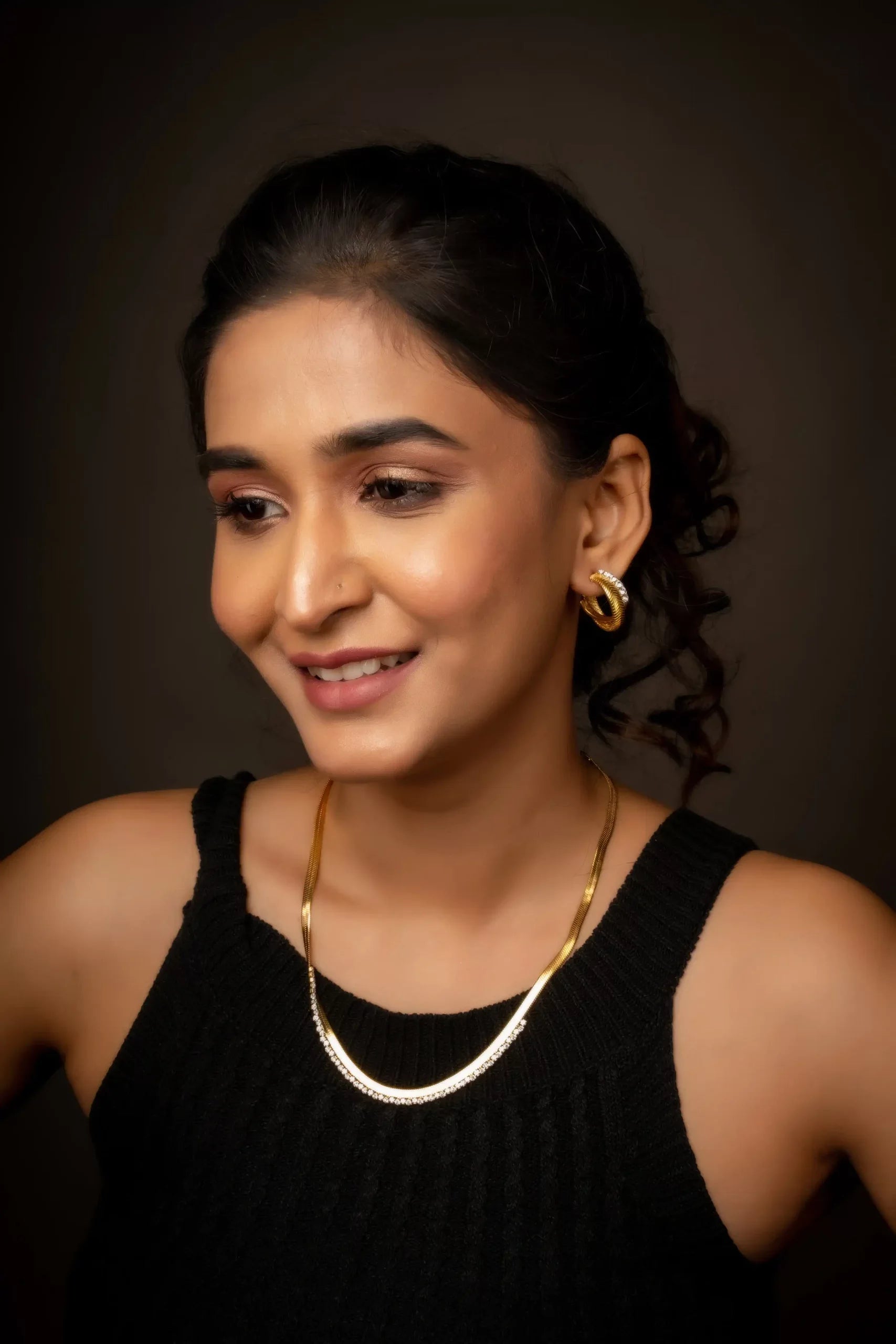 Artificial Diamond Herringbone Chain Necklace