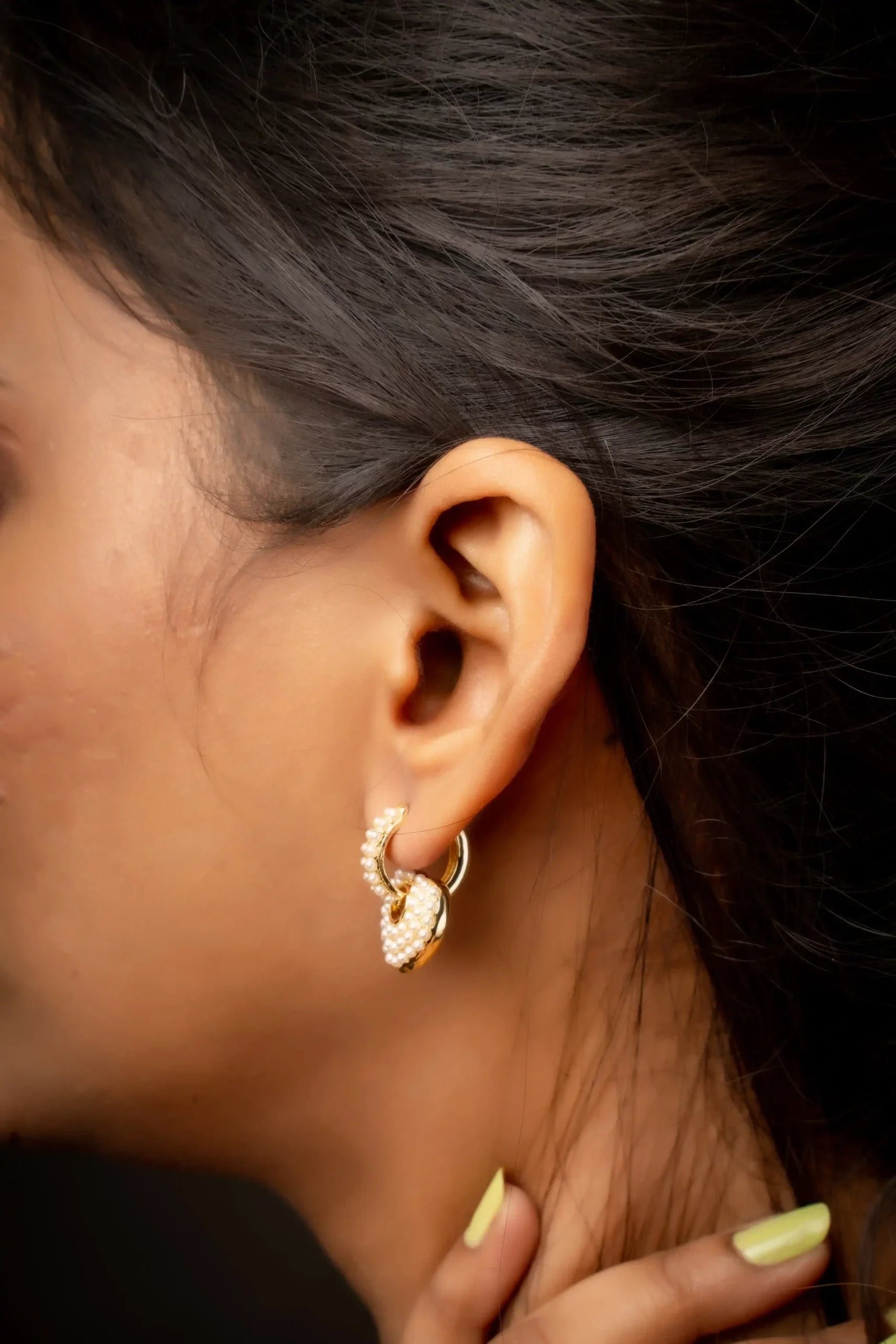 Heart Pearl Earrings