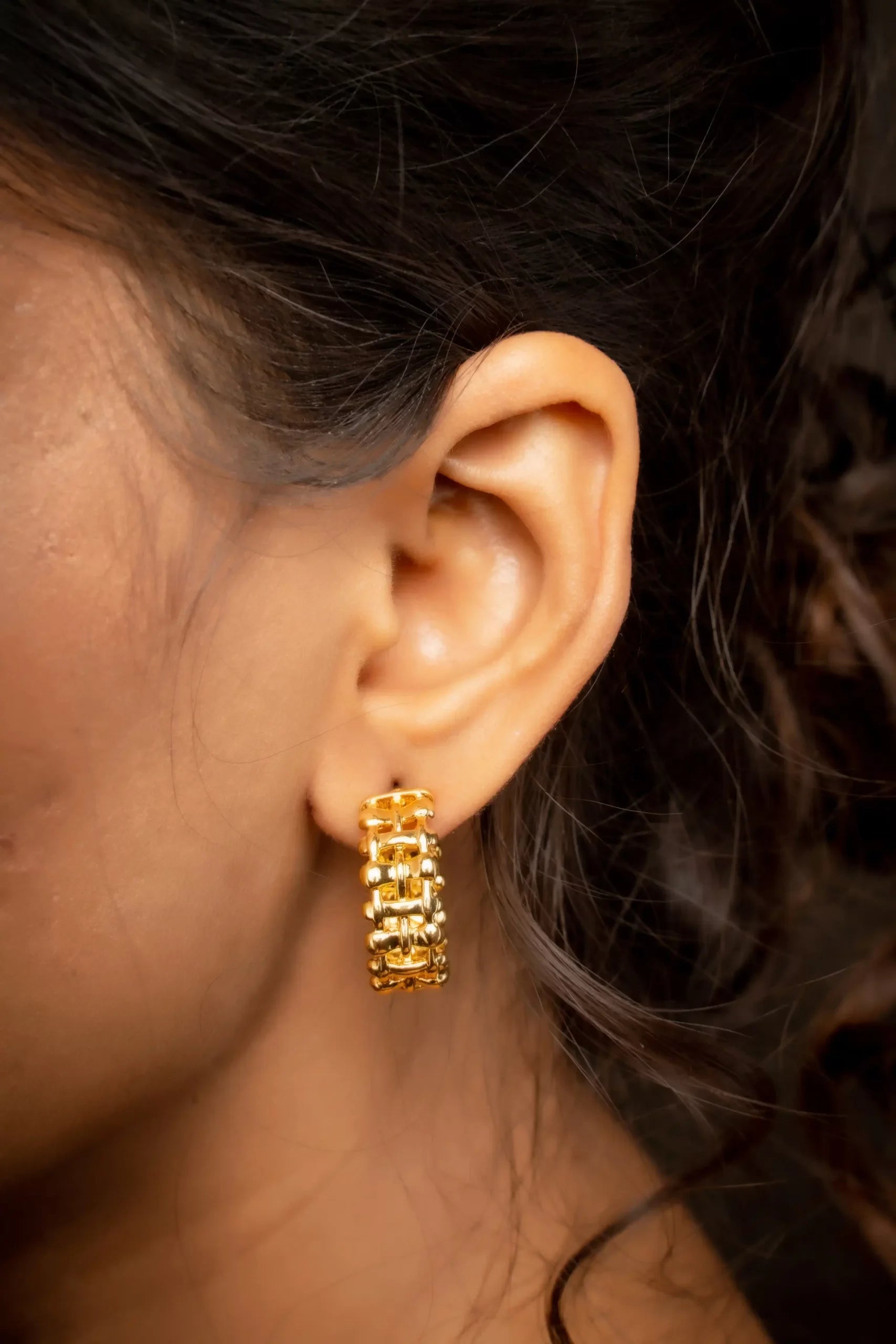 Vintage half-hoop earrings