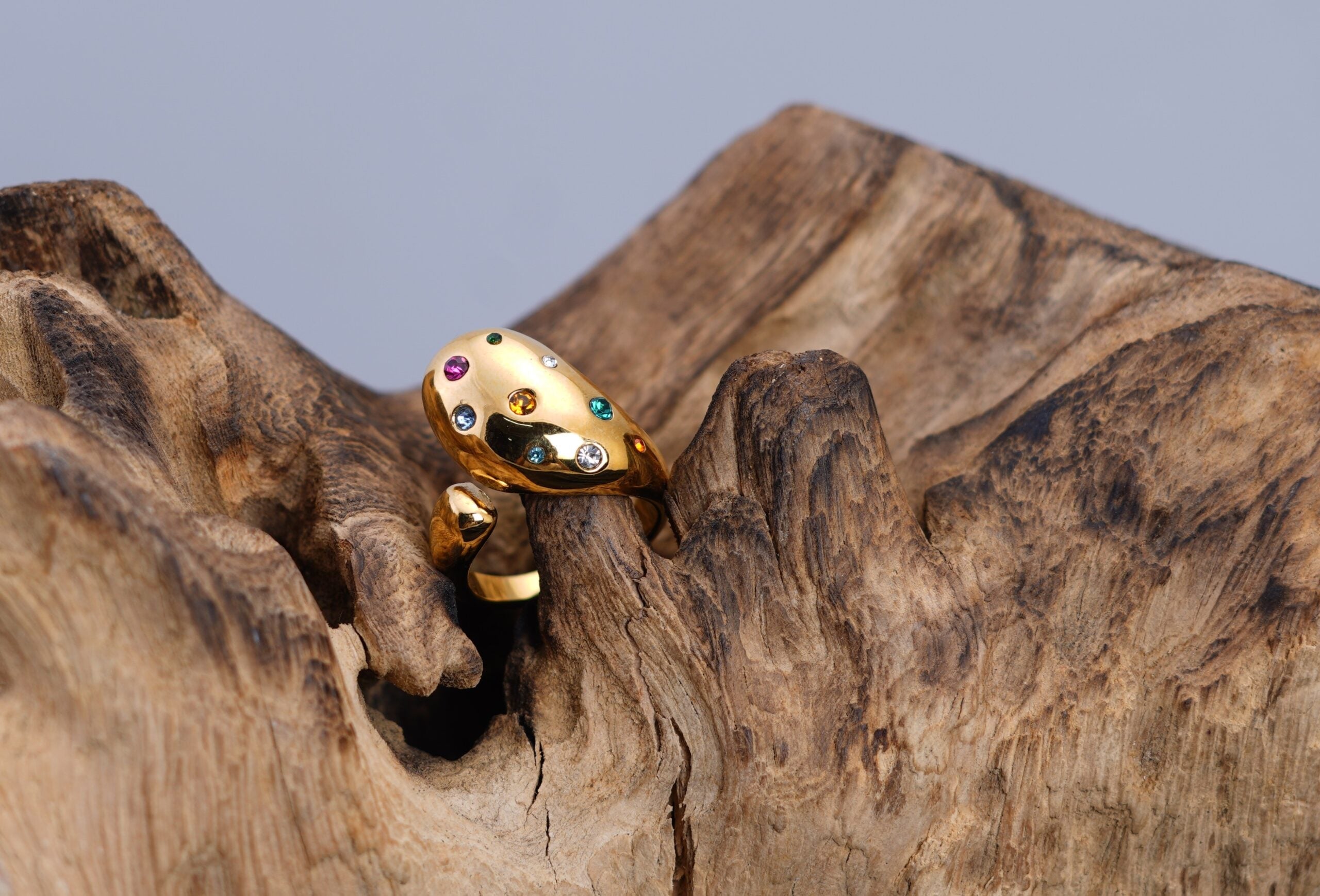 Open Ring Coloured Stone Ring