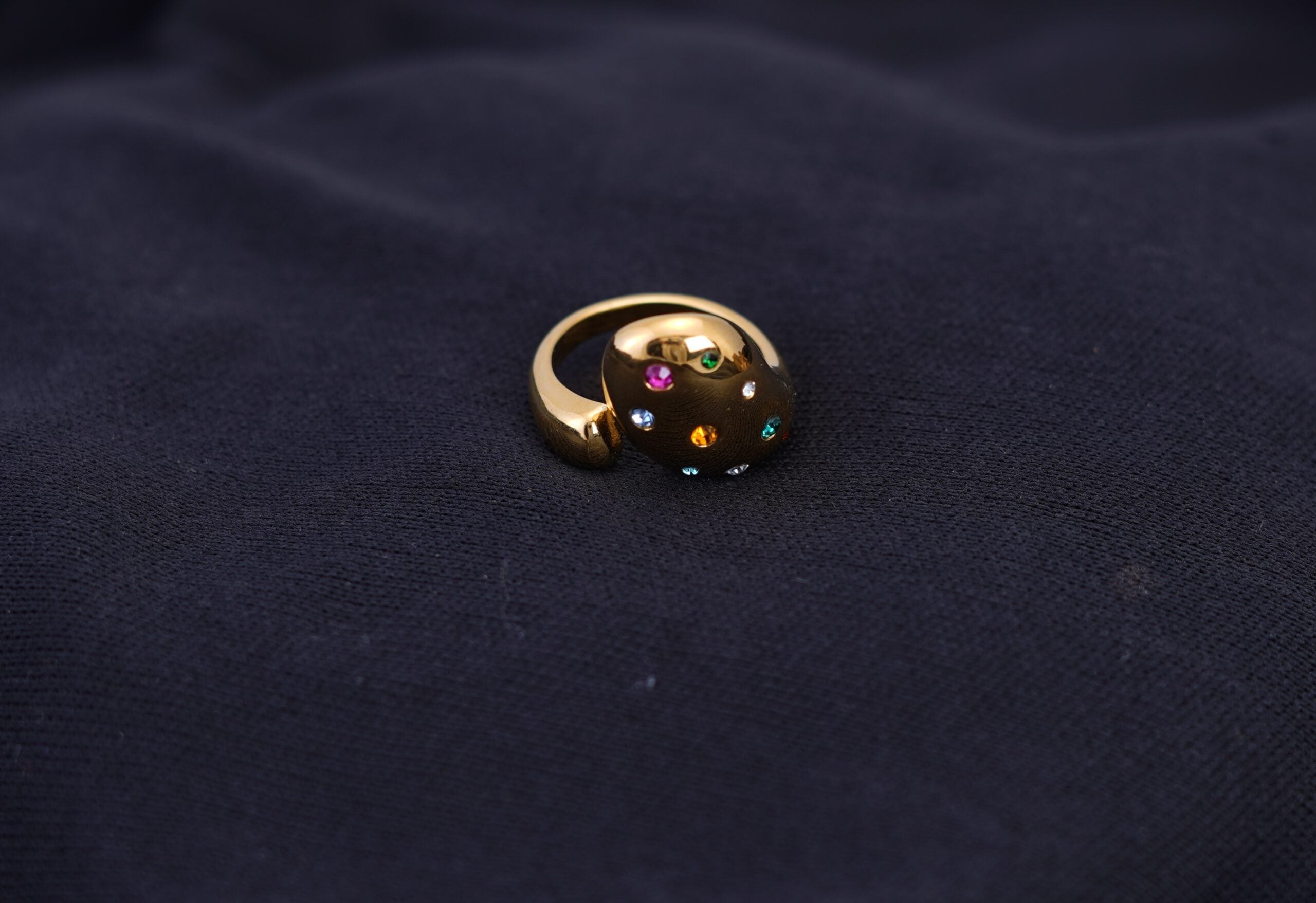 Open Ring Coloured Stone Ring