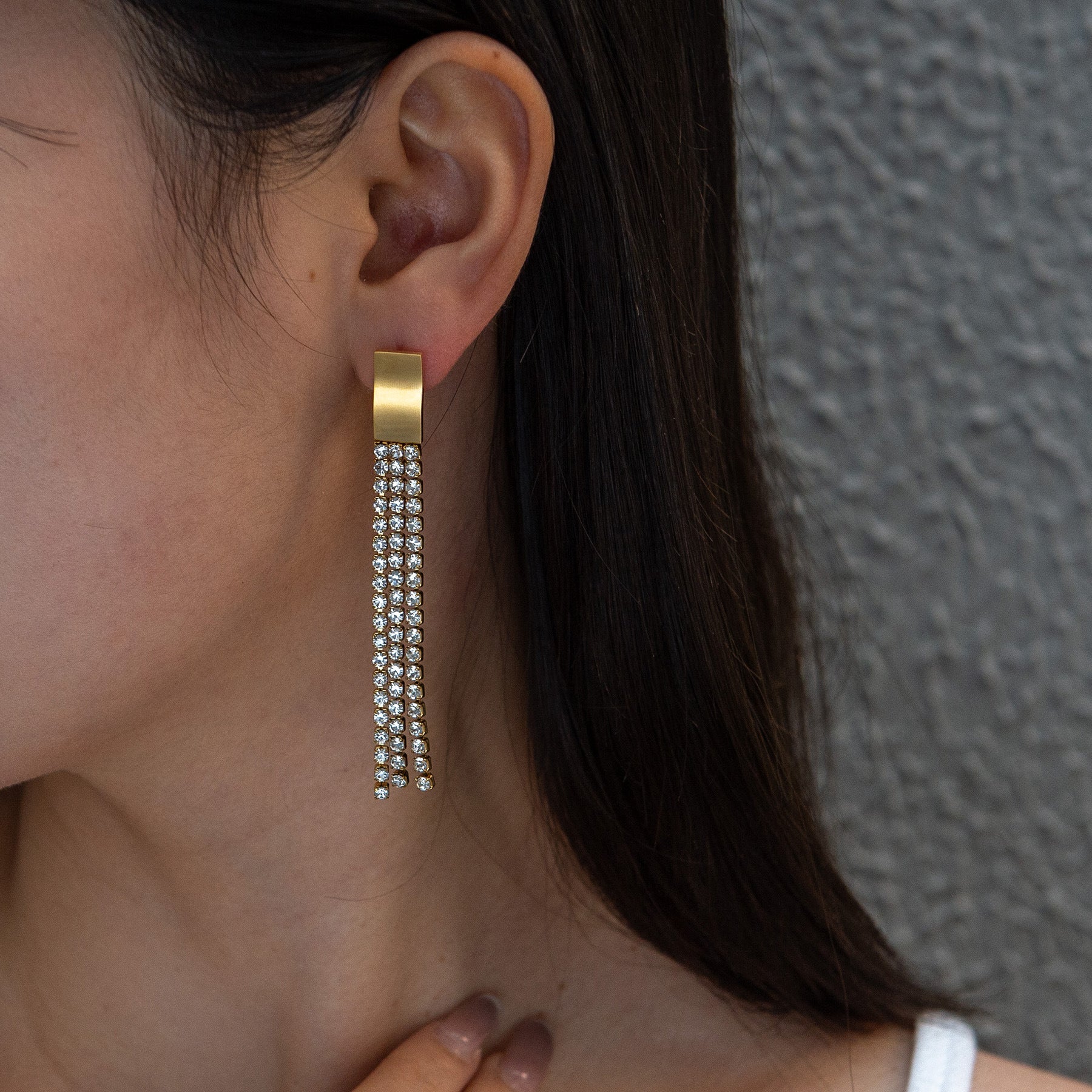 American Diamond Tassel Earrings