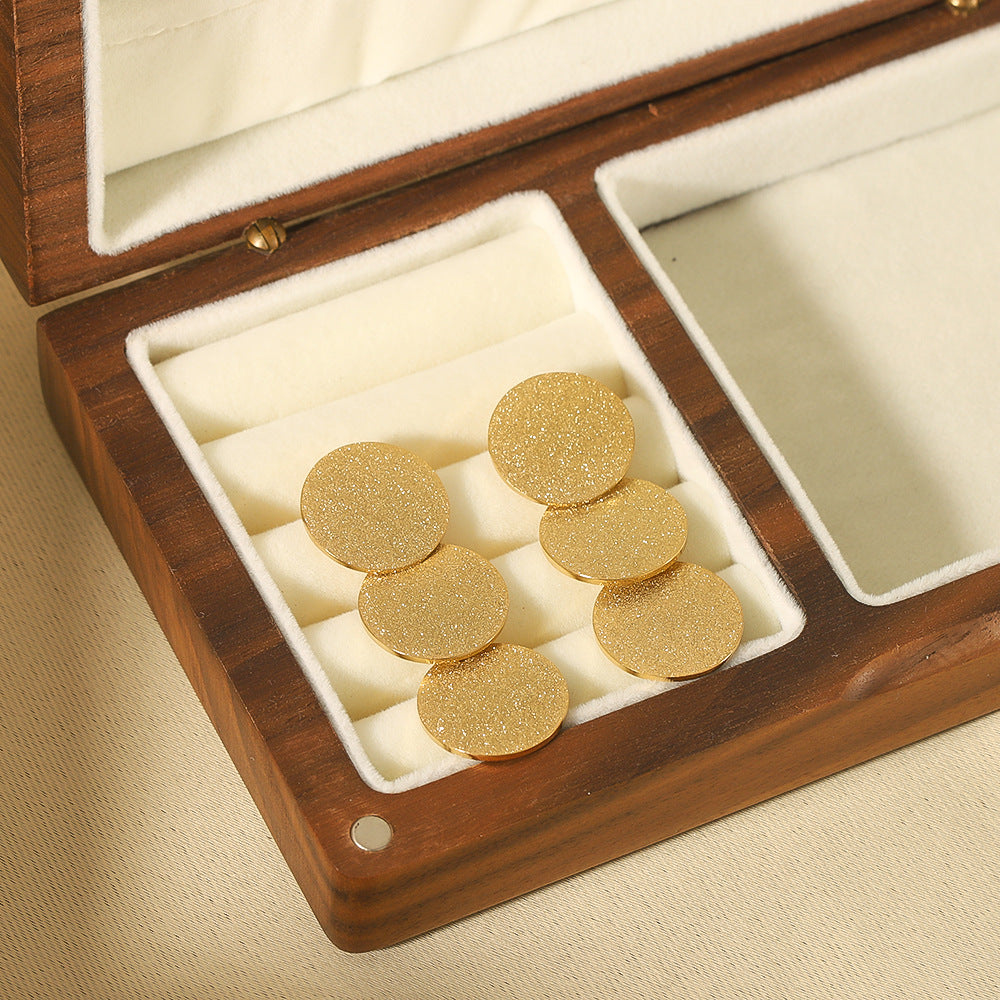 Round Sparkly Dangler Earrings