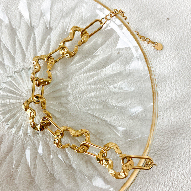 Geometric Pleated Chain Bracelet