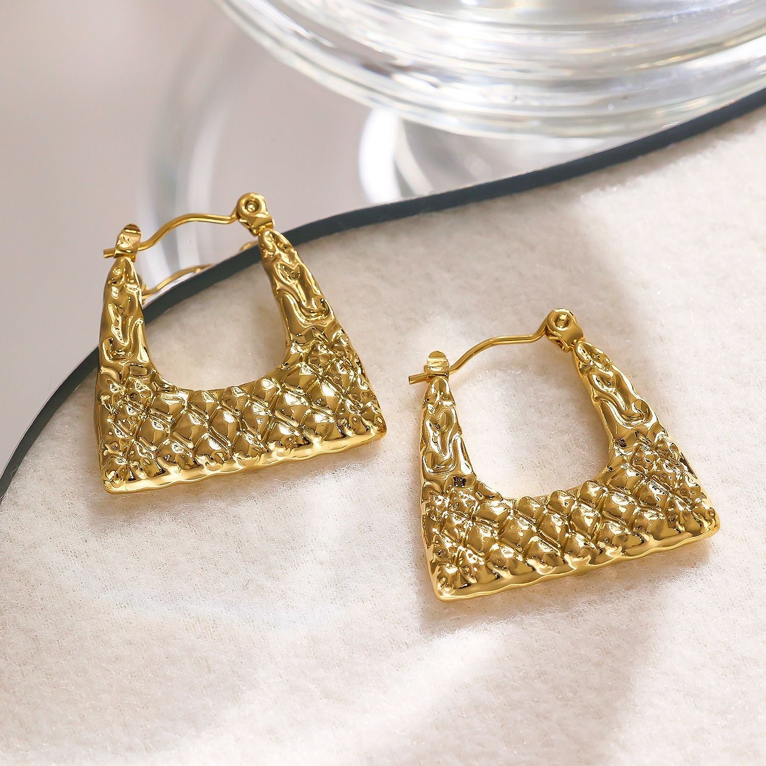 Textured Square Earrings