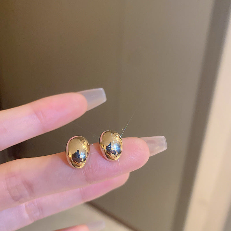 Gold Oval Earrings