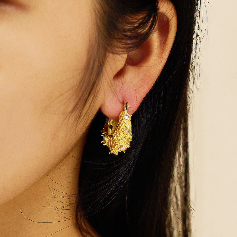 American Diamond Studed Geometric Earrings