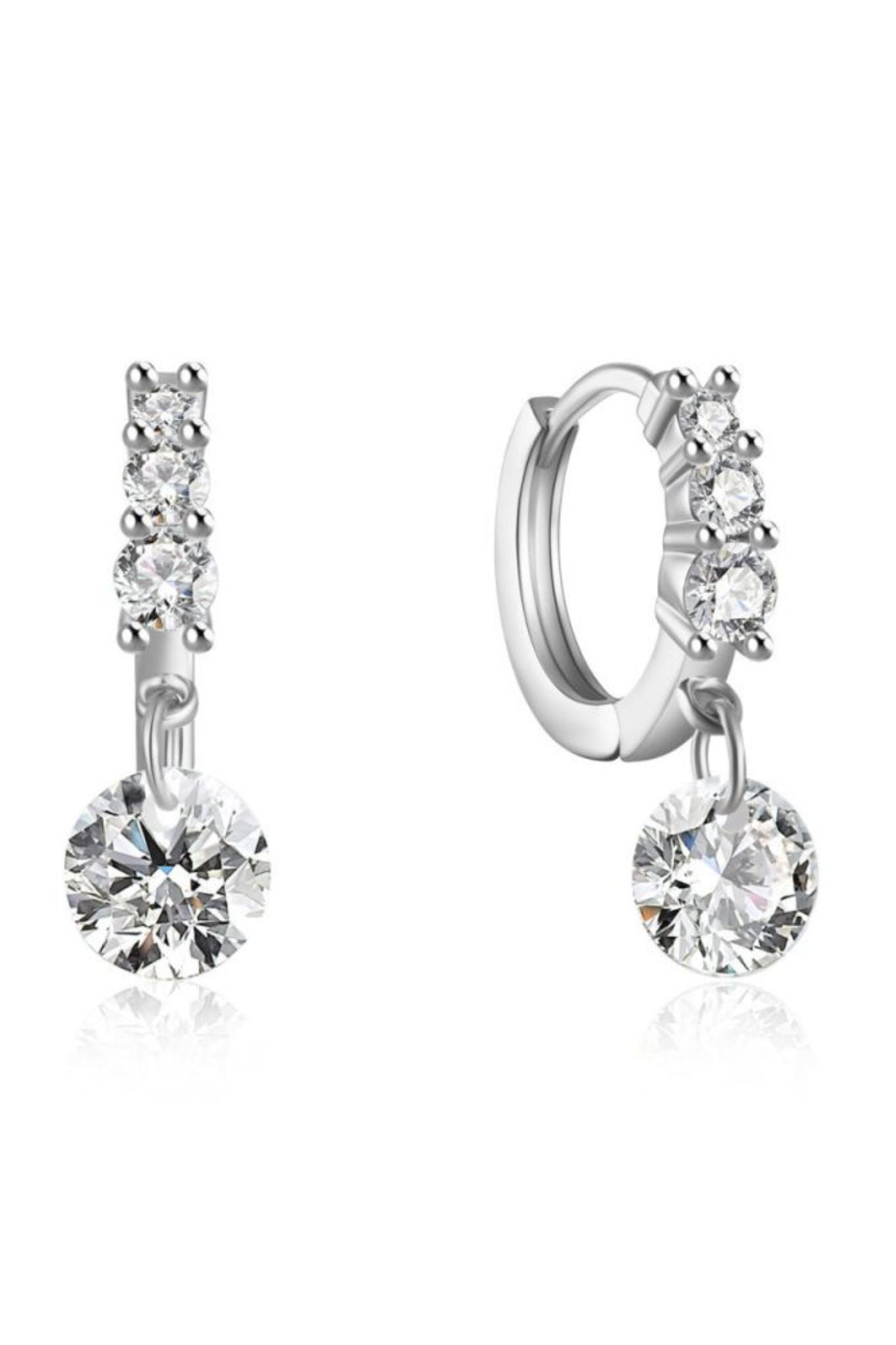 White Gold American Diamond Earrings