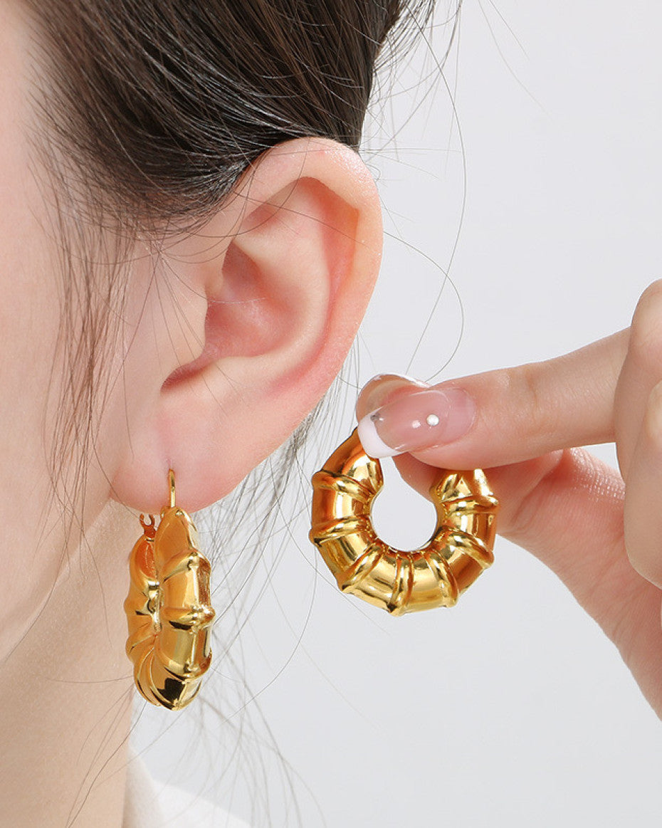Bamboo Round Earrings